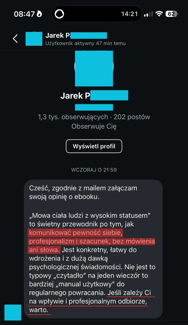 Opinia: Jacek P. (41 lat)