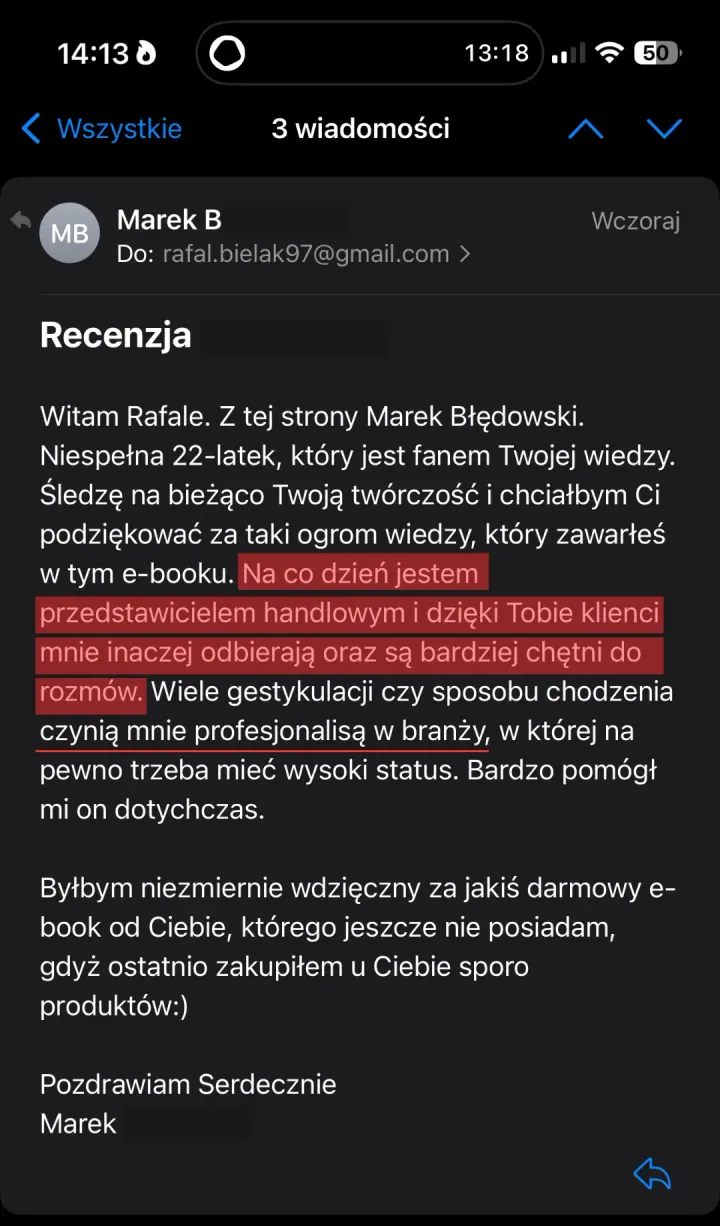 Opinia: Marek B. (22 lat)