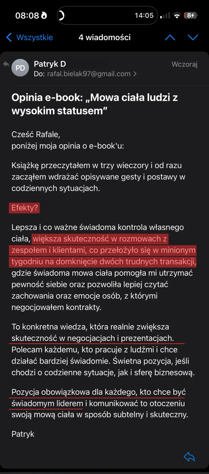 Cała opinia: Patryk D. (33 lat)